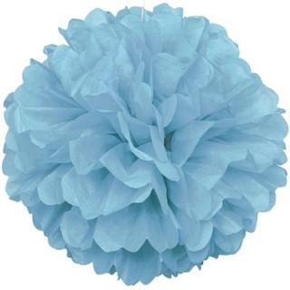 Festone / Palla / Pom Pom di Carta Velina - colore Azzurro - diametro 40,64 cm - confezione da 1 pezzo - Unique