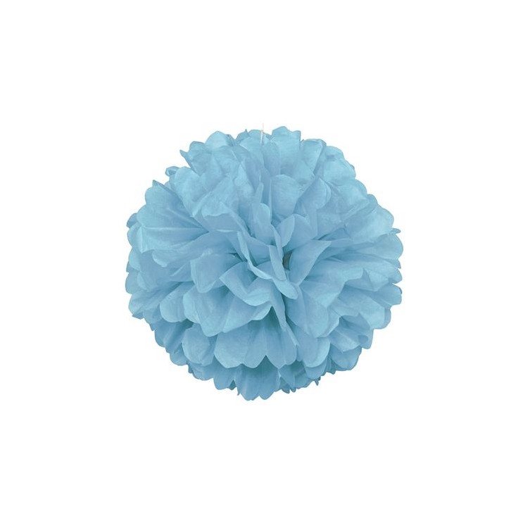Festone / Palla / Pom Pom di Carta Velina - colore Azzurro - diametro 40,64 cm - confezione da 1 pezzo - Unique