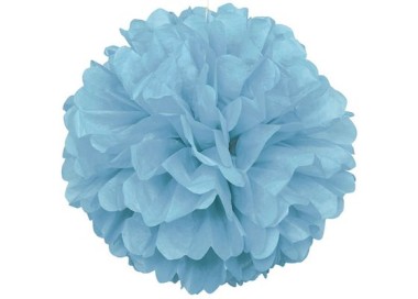 Festone / Palla / Pom Pom di Carta Velina - colore Azzurro - diametro 40,64 cm - confezione da 1 pezzo - Unique