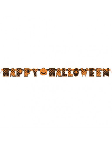 Festone Halloween con scritto ( HAPPY HALLOWEEN )in cartoncino 165 cm x 10 H