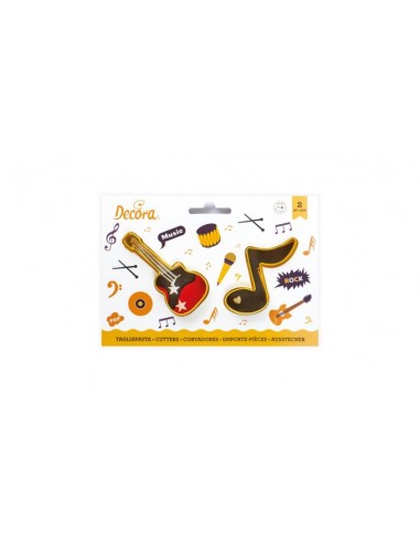 SET 2 TAGLIAPASTA A TEMA MUSICA IN PLASTICA 9 cm x 4 cm x 2 cm H - DECORA