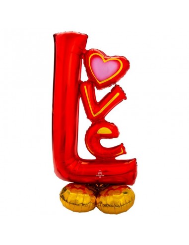 Palloncino 147 x 73  cm  AirLoonz Scritta LOVE rossa e oro  Anagram 1 pz