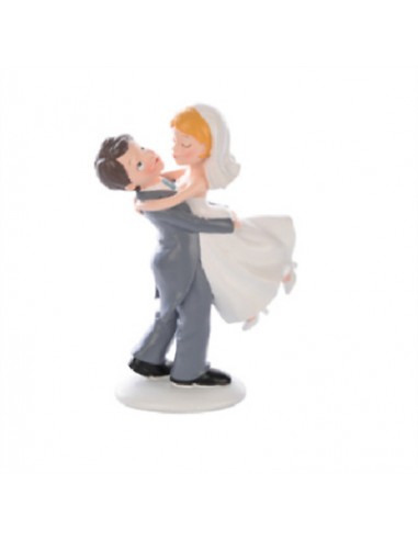 Personaggi per Torte: Sposi presa  Romantica / Cake Topper / STATUINA  SPOSI PRESA ROMANTICA   per Matrimonio - L 9 cm x H 16 cm