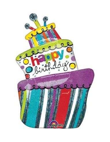 Palloncino Torta Compleanno - SuperShape - Anagram - 94 cm x 61 cm - 1 pz