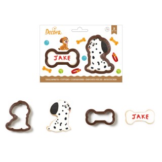 Kit 2 Tagliapasta cane e osso  in Plastica  7 x  9 e 4  x 8,5  H 2,2  Cm DECORA