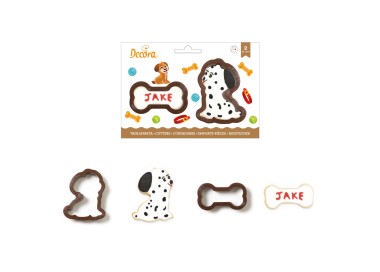 Kit 2 Tagliapasta cane e osso  in Plastica  7 x  9 e 4  x 8,5  H 2,2  Cm DECORA