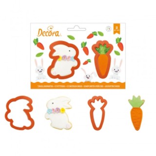 Kit 2 Tagliapasta carota e coniglio     in Plastica  7 x   9 e 4 x 9 H 2,2  Cm DECORA
