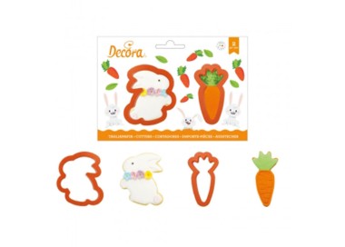 Kit 2 Tagliapasta carota e coniglio     in Plastica  7 x   9 e 4 x 9 H 2,2  Cm DECORA