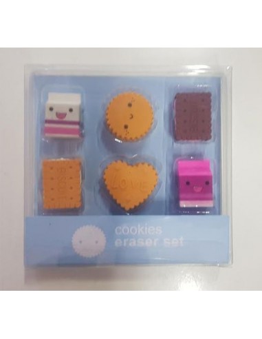Kit 6 Gomme Biscotti colorate per regalini Compleanno Bambini (Party Favors )