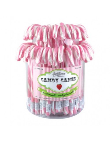 CANDY CANES ROSA  E BIANCO - Bastoncino di Zucchero - Peso: 28 gr - Lunghezza Candy Canes : 20 cm - 1 pezzo - Lollipop