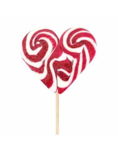LECCA LECCA A SPIRALE A FORMA DI CUORE - Colore: Rosso e Bianco - Peso: 50 gr - Diametro: 8 cm - 1 pezzo Lollipop