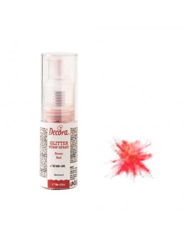 Colorante alimentare Spray  in polvere PERLATO Rosso  .Dust Glitter  senza glutine  10g DECORA