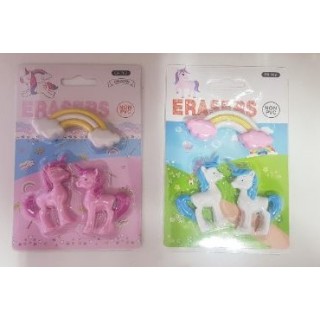 Kit 3 Gomme Unicorno 3D   colorate per regalini Compleanno Bambini (Party Favors ) PS: Arrivarà 1 delle 2 Confezioni  in foto i