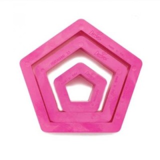 Kit 3 Tagliapasta Pentagono  in Plastica - Dim. cm 1,5/3,5/5  x h 2,2 cm - 3 pezzi - DECORA