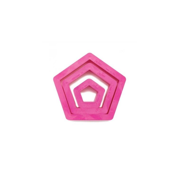Kit 3 Tagliapasta Pentagono  in Plastica - Dim. cm 1,5/3,5/5  x h 2,2 cm - 3 pezzi - DECORA