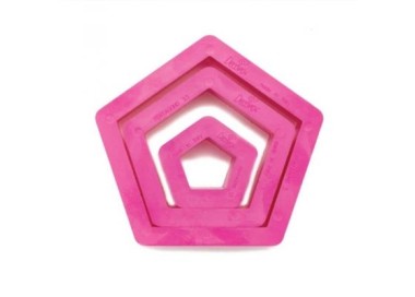 Kit 3 Tagliapasta Pentagono  in Plastica - Dim. cm 1,5/3,5/5  x h 2,2 cm - 3 pezzi - DECORA