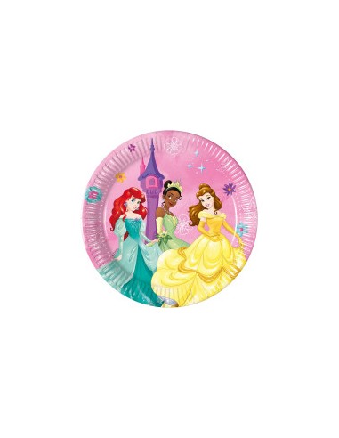 Piattii dessert piccoli Principesse  Disney - 8 pezzi -19,5 cm  in Cartoncino