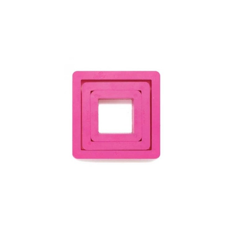 Kit 3 Tagliapasta Quadrato in Plastica - Dim. cm 3,5/5/7  x h 2,2 cm - 3 pezzi - DECORA