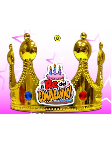 Corona Reale Compleanno (Il Re del Compleanno ) plastica - color oro 1 pz
