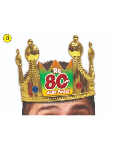 Corona Reale Compleanno 80 anni con scritta (Il Re della Festa