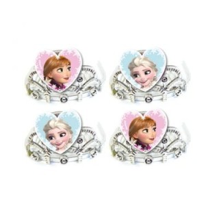 Kit 4 Coroncine piccole per Compleanno Frozen - 4 pezzi - plastica - Amscan