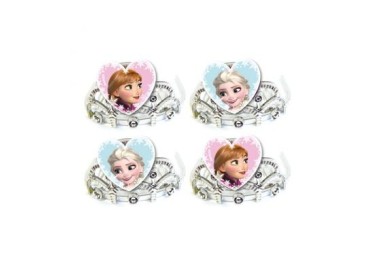 Kit 4 Coroncine piccole per Compleanno Frozen - 4 pezzi - plastica - Amscan