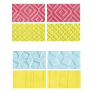 KIT 4 FOGLI A4 DECORATIVI EFFETTO GEOMETRICO  DECORA