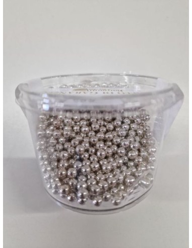 Sprinkles sferici argento mm 5  confezione da 100 gr