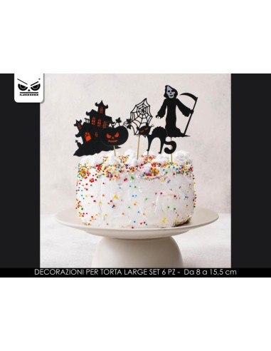 Confezione 6 PICKS CIMITERO per muffin / cupcakes HALLOWEEN (da 8 a 15,5 cm )