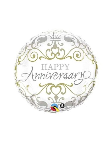 Palloncino Happy Anniversary  Qualatex - 18/ 46 cm - 1 pz