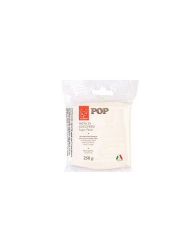 Pasta di Zucchero Pop : per coperture e decorazioni - Colore Bianco Candido - 250  g-  Senza Glutine e Senza Grassi Idrogenati -