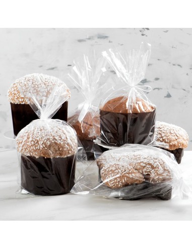 SACCHETTi DI CELLOPHANE PER DOLCI - PANDORO - PANETTONE - COLOMBA  5  pz Misura 25 cm x 34 cm DECORA