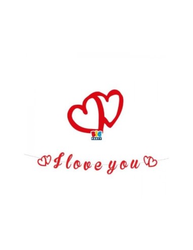 Festone  in cartoncino sagomato  I LOVE YOU 300x 15 cm 1pz