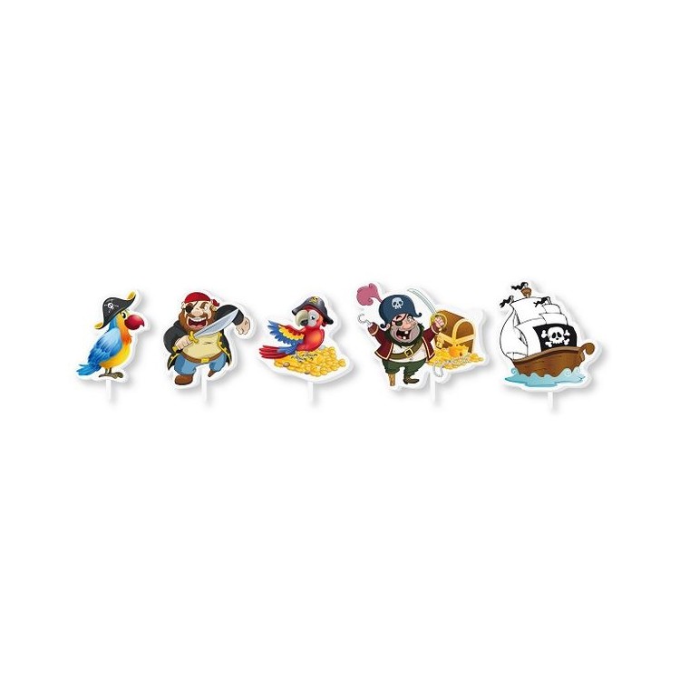 Kit 5 Candeline  di cera  Pirati 3cm  pz 1