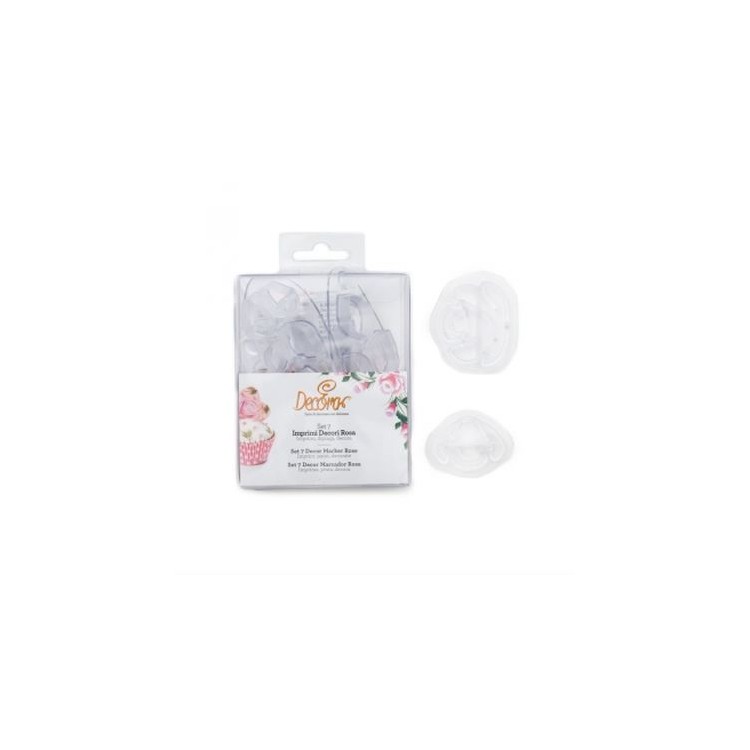 Kit 5 Tagliapasta e Imprimi Decori Rosa - DECORA