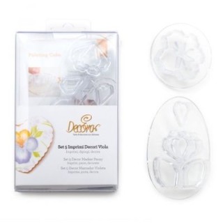 Kit 5 Tagliapasta e Imprimi Decori Viola - DECORA