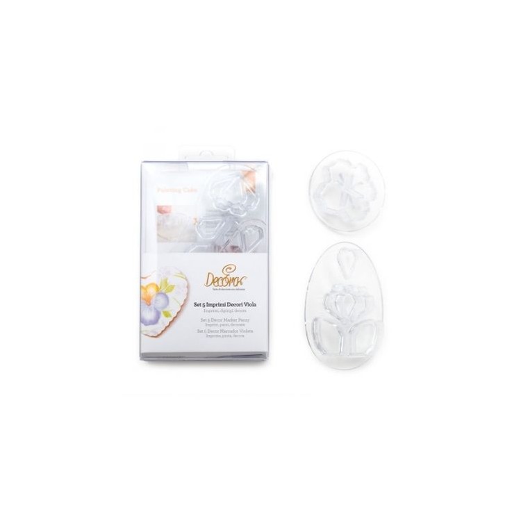 Kit 5 Tagliapasta e Imprimi Decori Viola - DECORA
