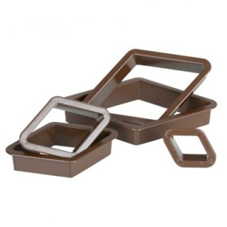 Kit 5 Tagliapasta MOSTACCIOLO (ROMBO)  in Plastica - Dim. cm 2,5/4,5/5,5/7/8  x h 2,2 cm - 5 pezzi - DECORA