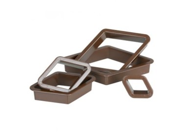 Kit 5 Tagliapasta MOSTACCIOLO (ROMBO)  in Plastica - Dim. cm 2,5/4,5/5,5/7/8  x h 2,2 cm - 5 pezzi - DECORA