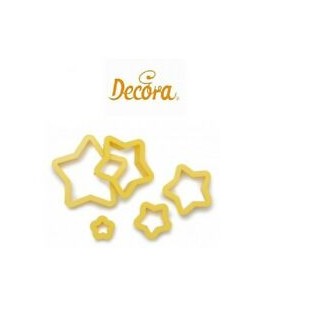 Kit 5 Tagliapasta stella ( NATALIZI) in Plastica 2-4-6-8-10- x h 2 Cm DECORA