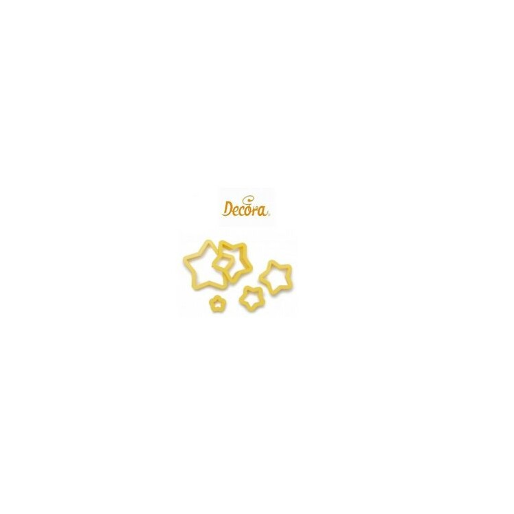 Kit 5 Tagliapasta stella ( NATALIZI) in Plastica 2-4-6-8-10- x h 2 Cm DECORA