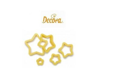 Kit 5 Tagliapasta stella ( NATALIZI) in Plastica 2-4-6-8-10- x h 2 Cm DECORA