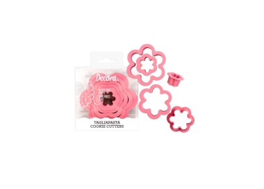 Kit 6 Tagliapasta fiore  in Plastica - Dim. cm 1,5/2,5/3,5/5/6,5/8   x h 2,2 cm - 6 pezzi - DECORA