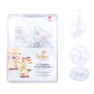Kit 7 Tagliapasta e Imprimi Decori Papavero - DECORA