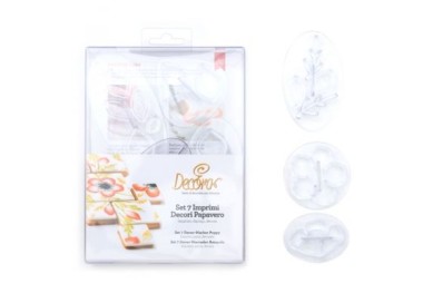 Kit 7 Tagliapasta e Imprimi Decori Papavero - DECORA
