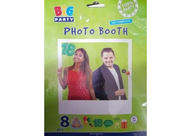 Kit Accessori Foto / Selfie tema 18 Anni   - 8 pezzi - misure e forme diverse