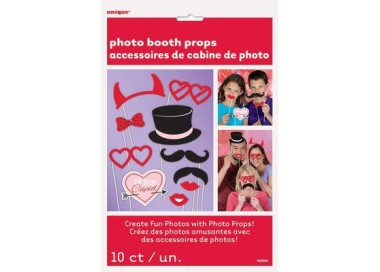 Kit Accessori Foto / Selfie tema Love - 10 pezzi - misure e forme diverse - Unique