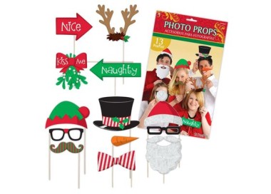 Kit Accessori Foto / Selfie tema Natale - 13 pezzi - misure e forme diverse - Unique
