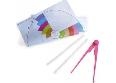 KIT COMPASSO : 1 compasso, 1 tappetino Ø 60 cm, 3 fascette dentate regolabili - DECORA