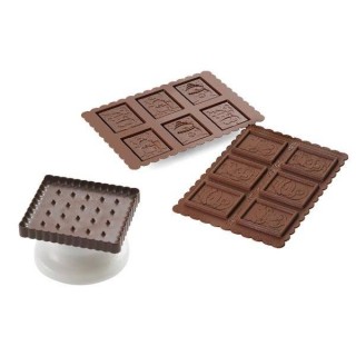KIT STAMPO TAGLIAPASTA COOKIE CHOC SNOWMAN - KIT SLIM SILIKOMART